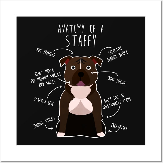 Staffordshire Terrier Staffy Anatomy Wall Art by Psitta